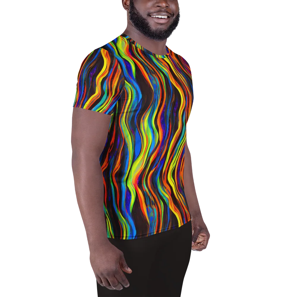 Celestial Waves on Men's Athletic T-Shirt — Right