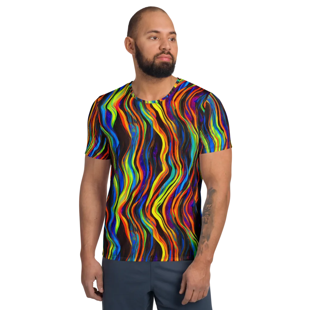 Celestial Waves on Men's Athletic T-Shirt — Front