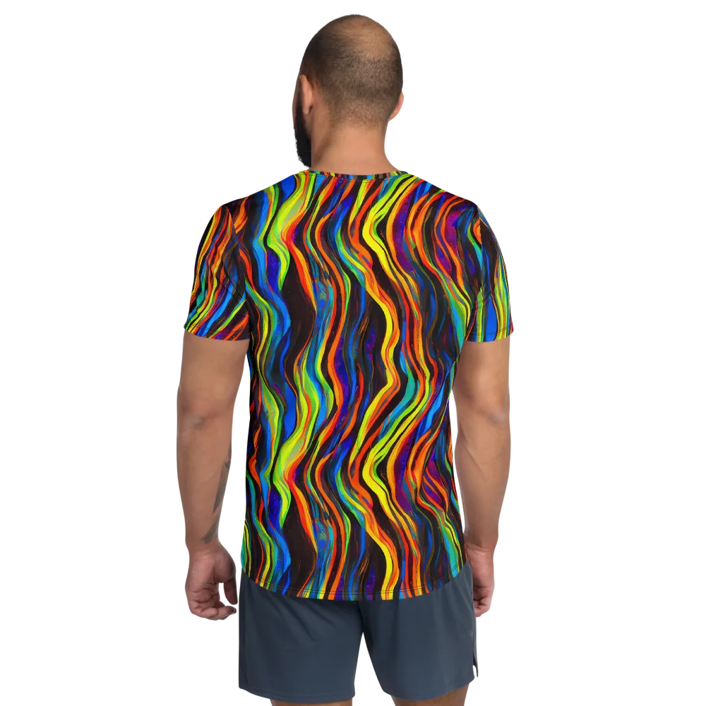 Celestial Waves on Men's Athletic T-Shirt — Back
