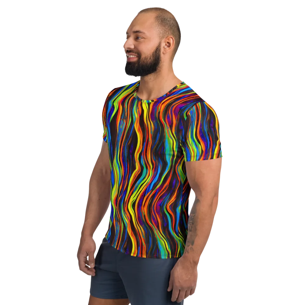 Celestial Waves on Men's Athletic T-Shirt — Left