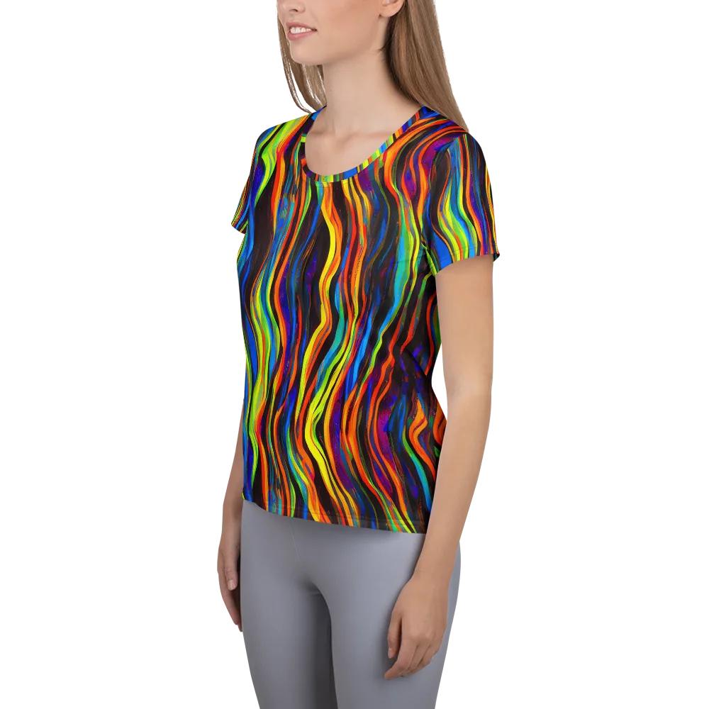 Celestial Waves on Women's Athletic T-Shirt — Left