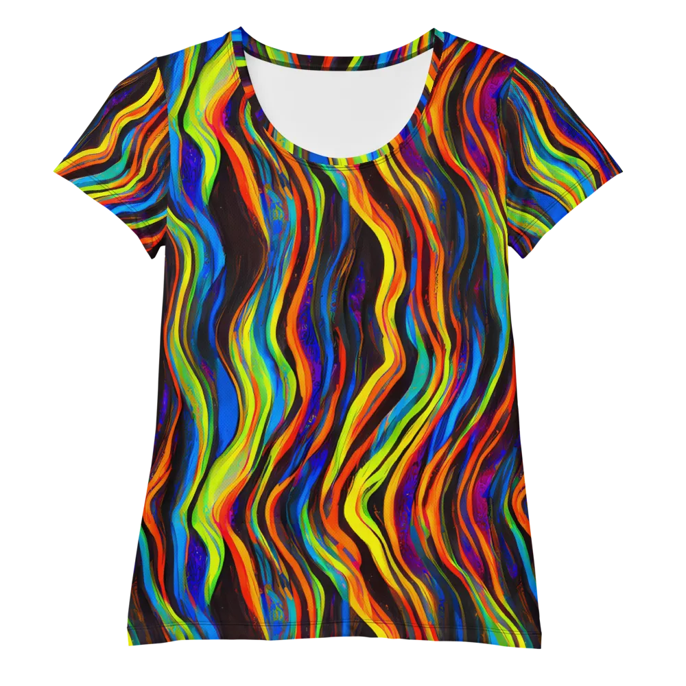 Celestial Waves on Women's Athletic T-Shirt — Front