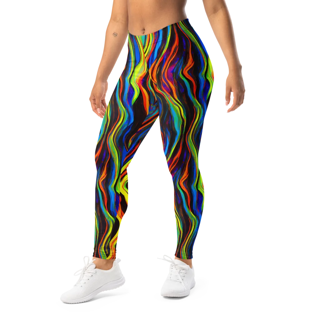 Celestial Waves on Leggings — Left Front