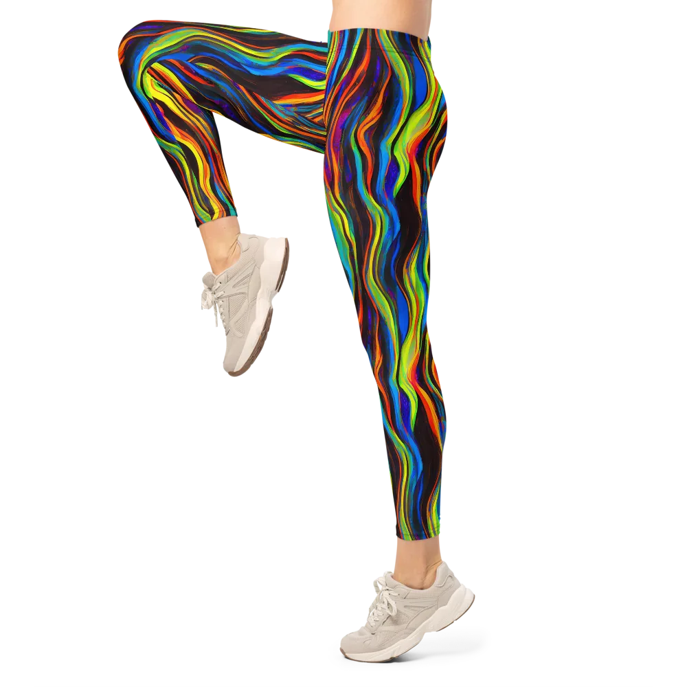 Celestial Waves on Leggings — Left