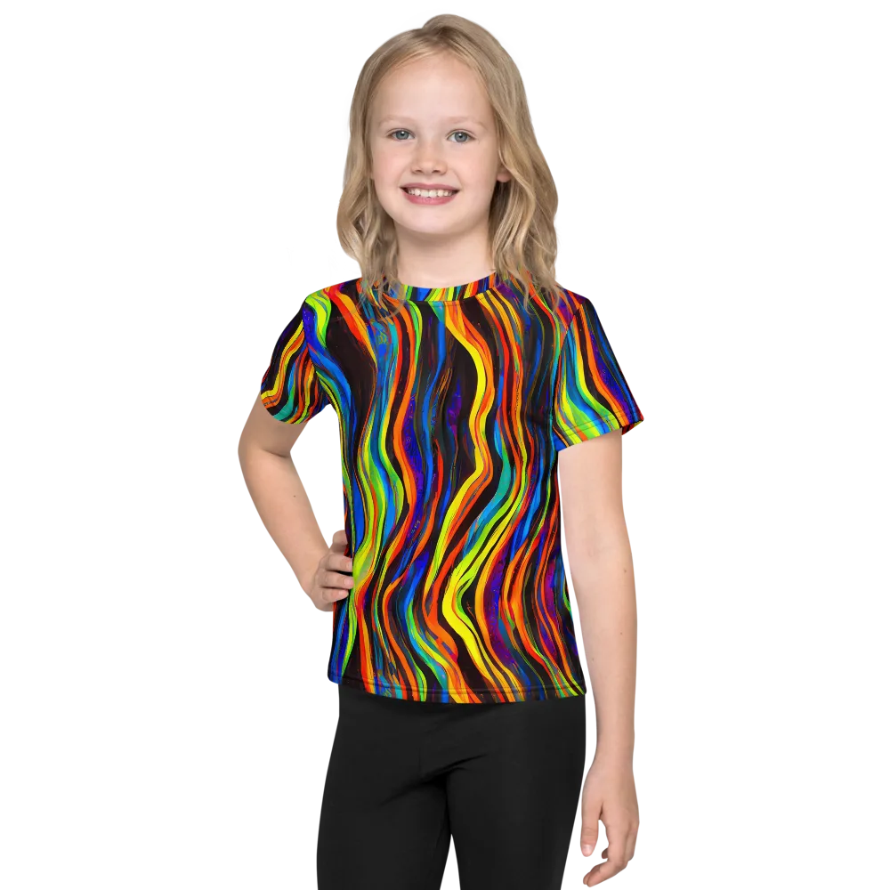 Celestial Waves on Kids Crew Neck T-Shirt — Front