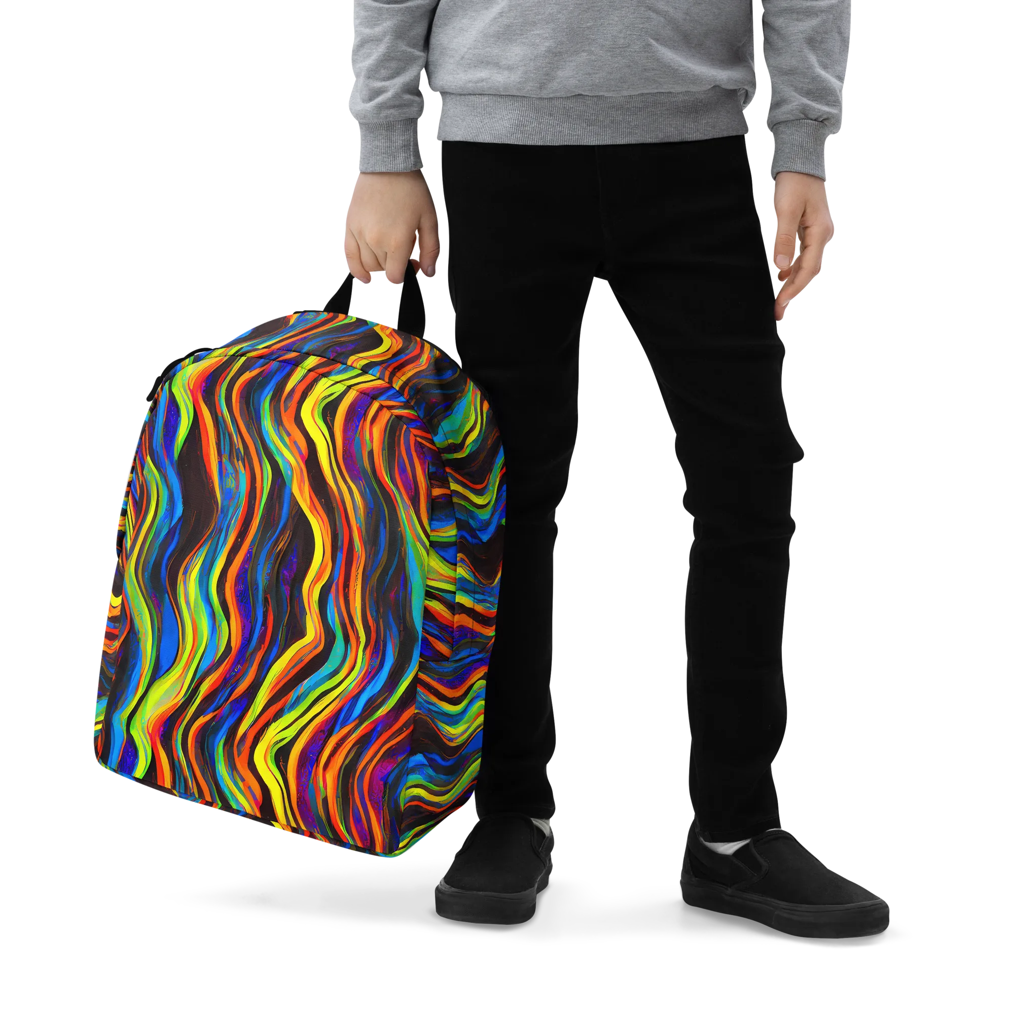 Celestial Waves on Minimalist Backpack — Zoomed-in