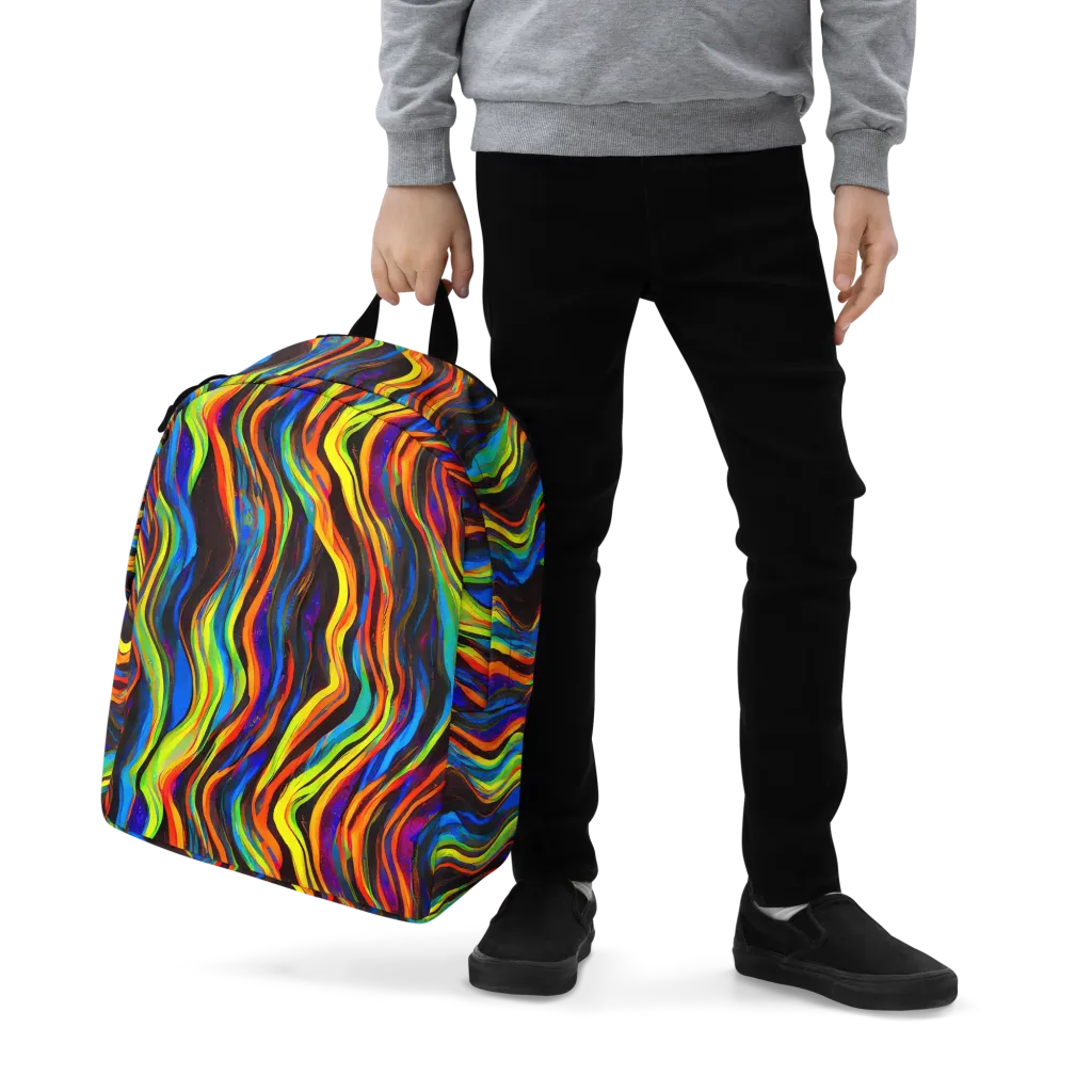 Celestial Waves on Minimalist Backpack — Zoomed-in