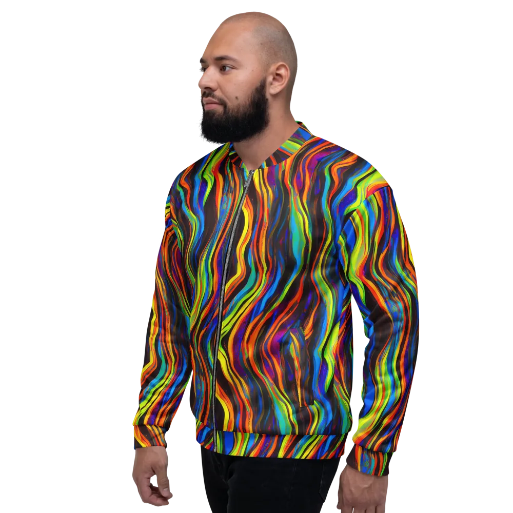 Celestial Waves on Bomber Jacket — Left