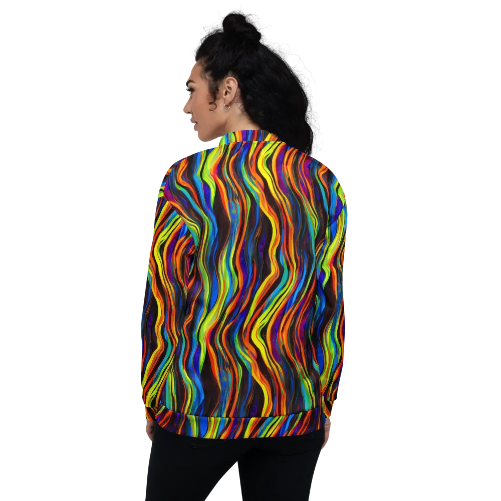 Celestial Waves on Bomber Jacket — Back