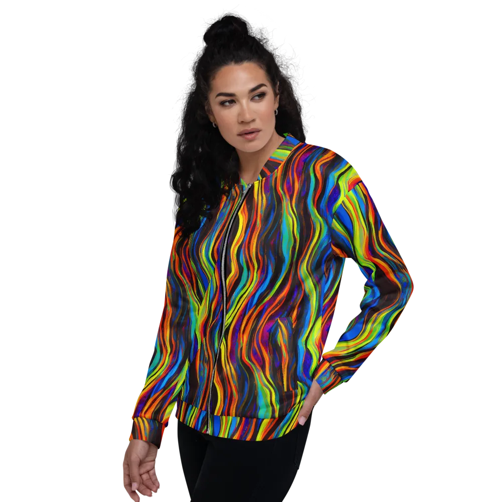 Celestial Waves on Bomber Jacket — Left