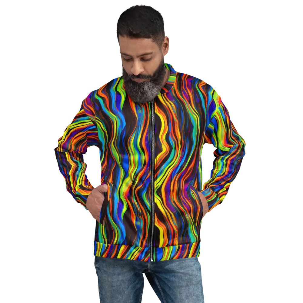 Celestial Waves on Bomber Jacket — Front