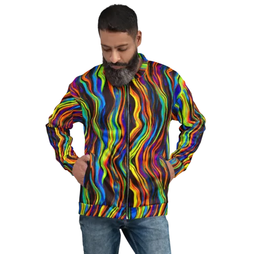 Celestial Waves on a Bomber Jacket