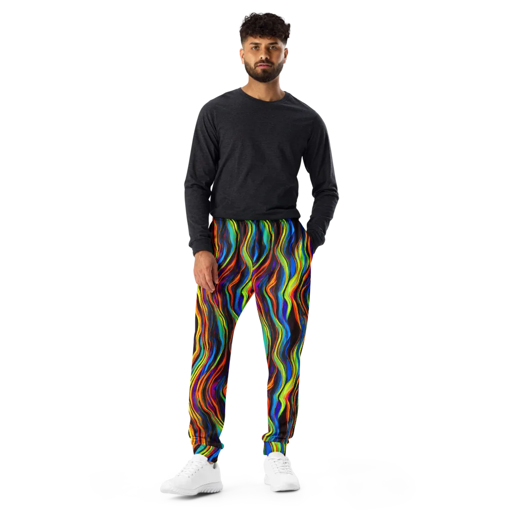 Celestial Waves on Men's Joggers — Front