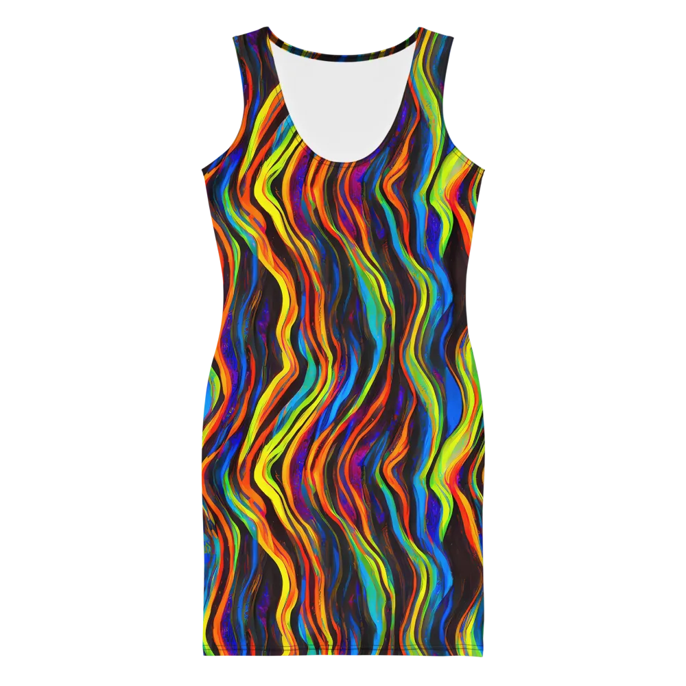 Celestial Waves on Bodycon Dress — Front