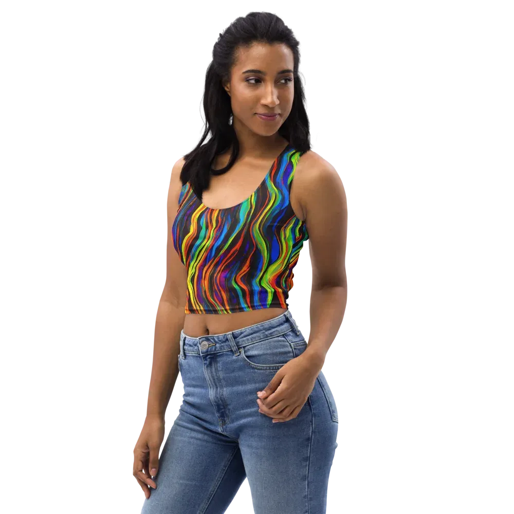 Celestial Waves on Crop Top — Left Front