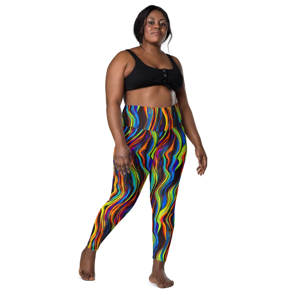 Celestial Waves on Leggings with Pockets — Front