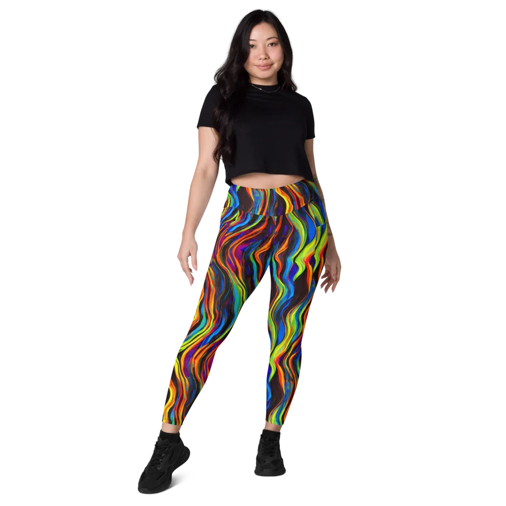 Celestial Waves on Leggings with Pockets — Front