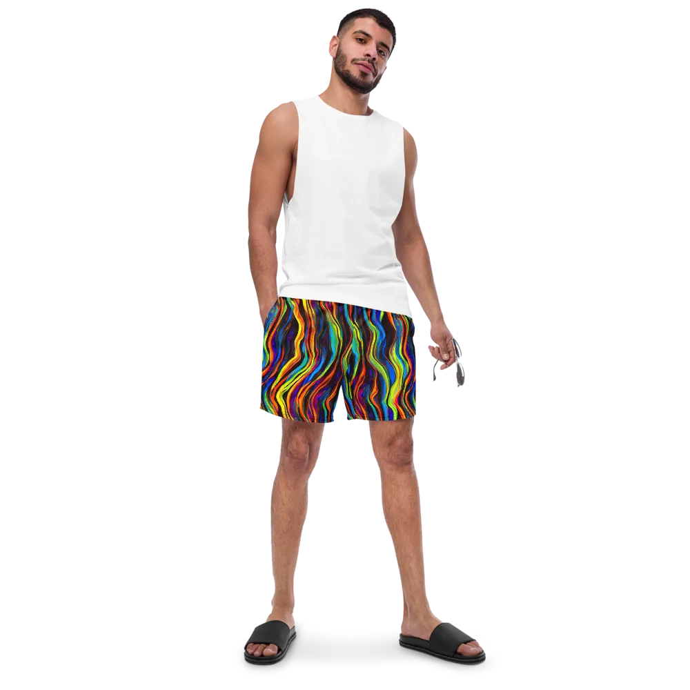 Celestial Waves on Swim Trunks — Front