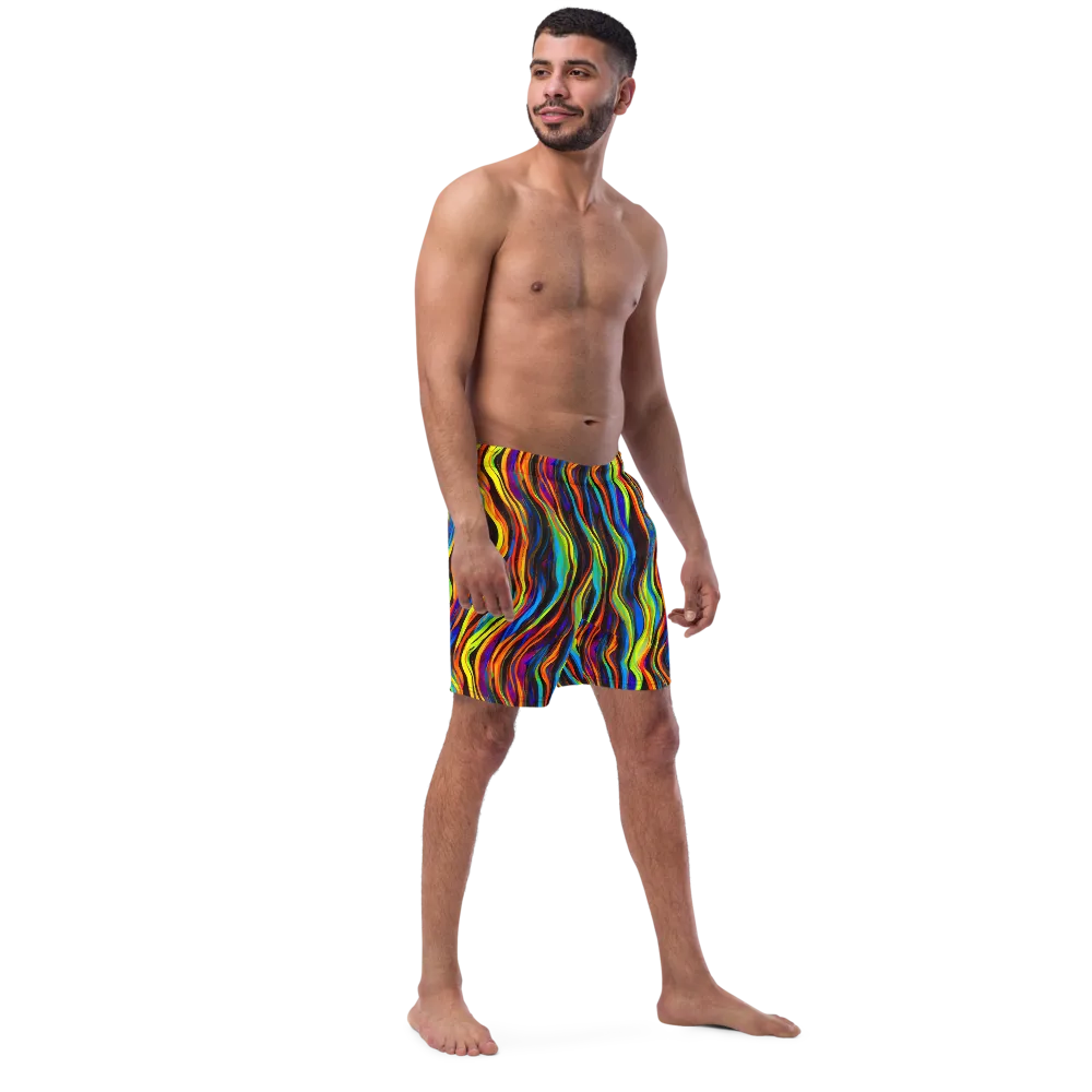Celestial Waves on Swim Trunks — Right Front