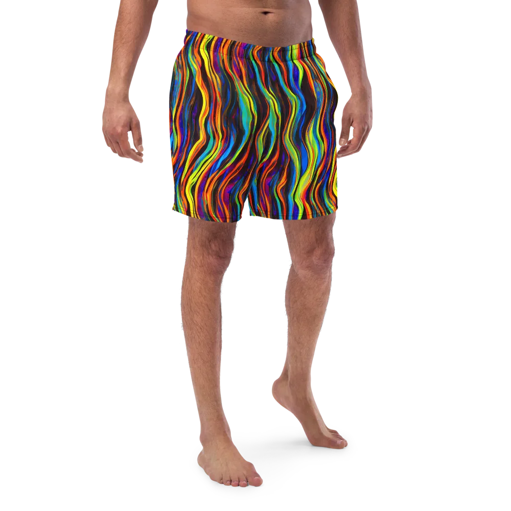 Celestial Waves on Swim Trunks — Front
