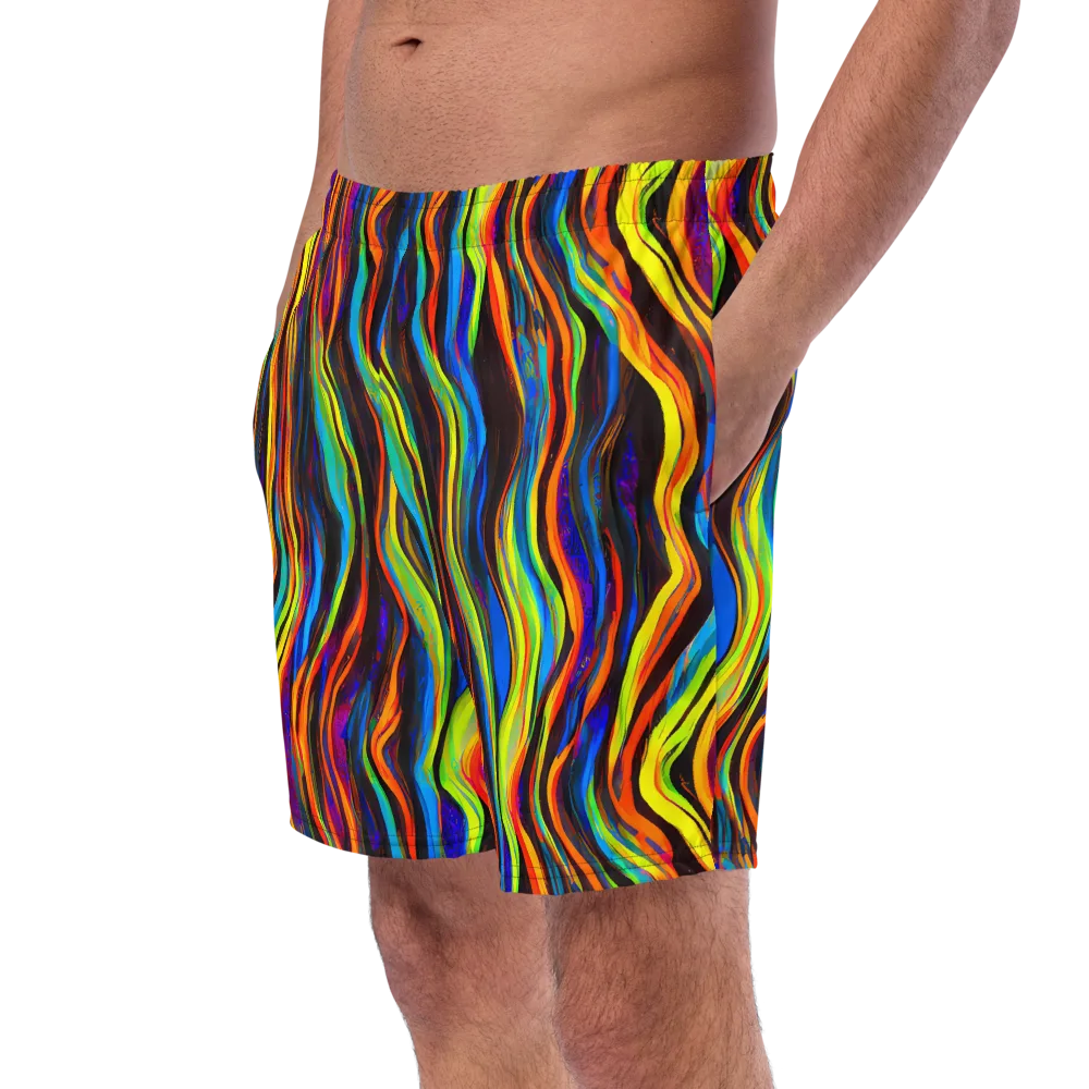 Celestial Waves on Swim Trunks — Left Front