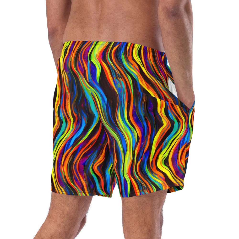 Celestial Waves on Swim Trunks — Right Back