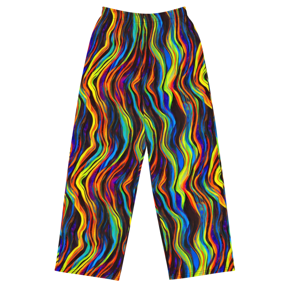 Celestial Waves on Wide-Leg Pants — Front