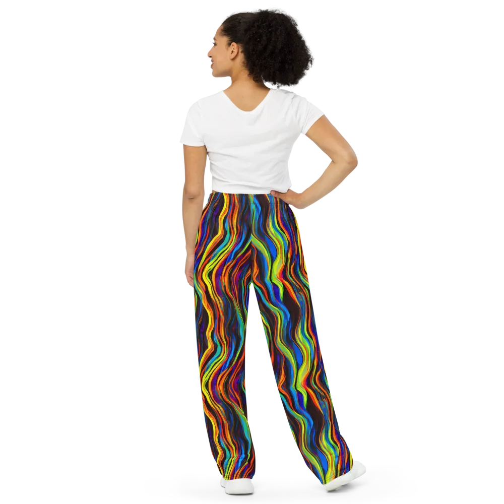Celestial Waves on Wide-Leg Pants — Back
