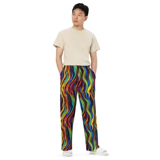 Celestial Waves on a Wide-Leg Pants