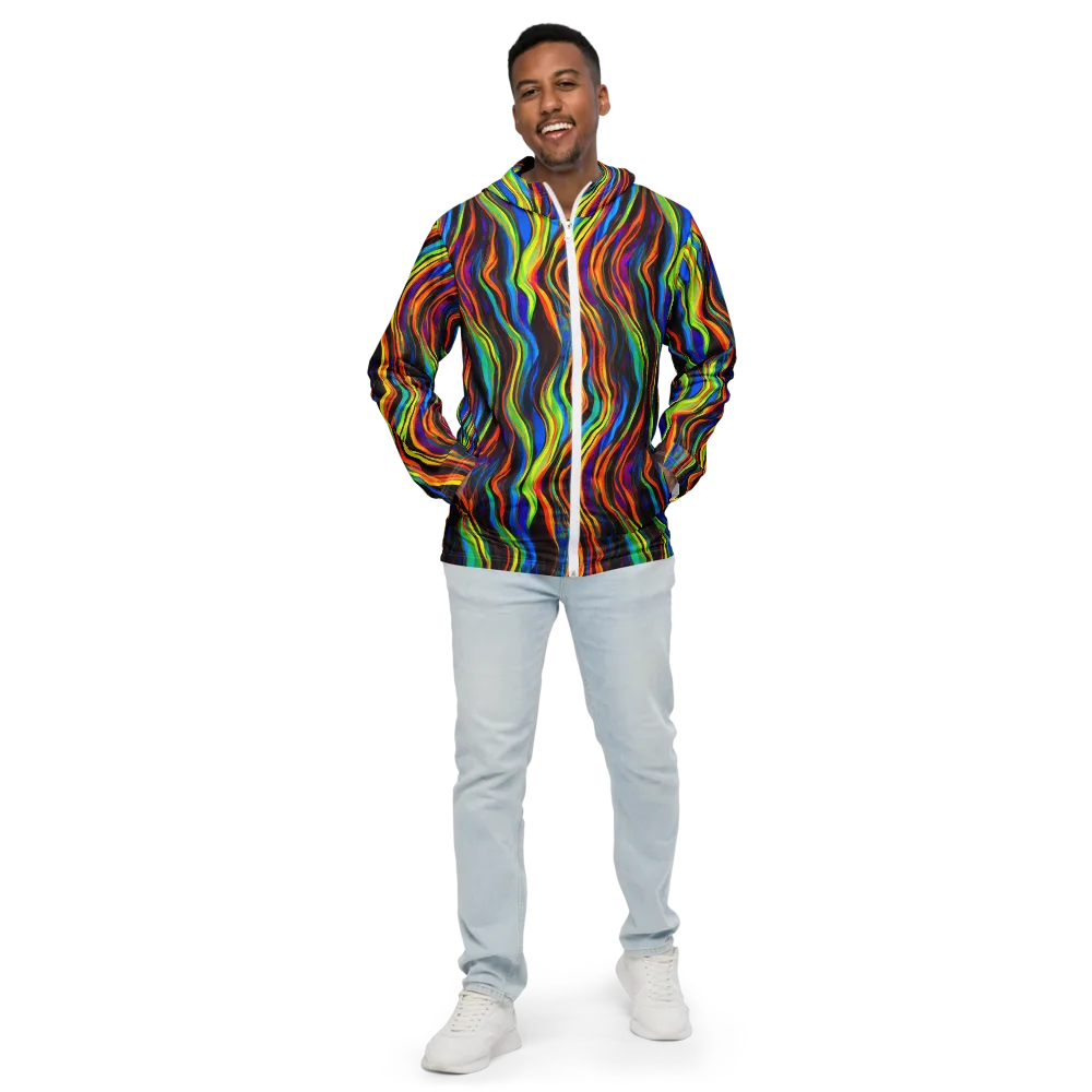 Celestial Waves on Men's Windbreaker — Front