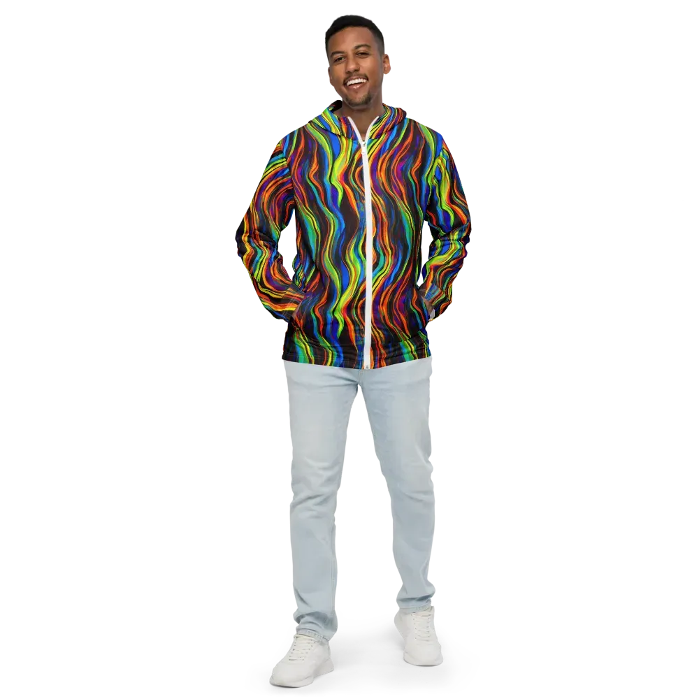 Celestial Waves on Men's Windbreaker — Front