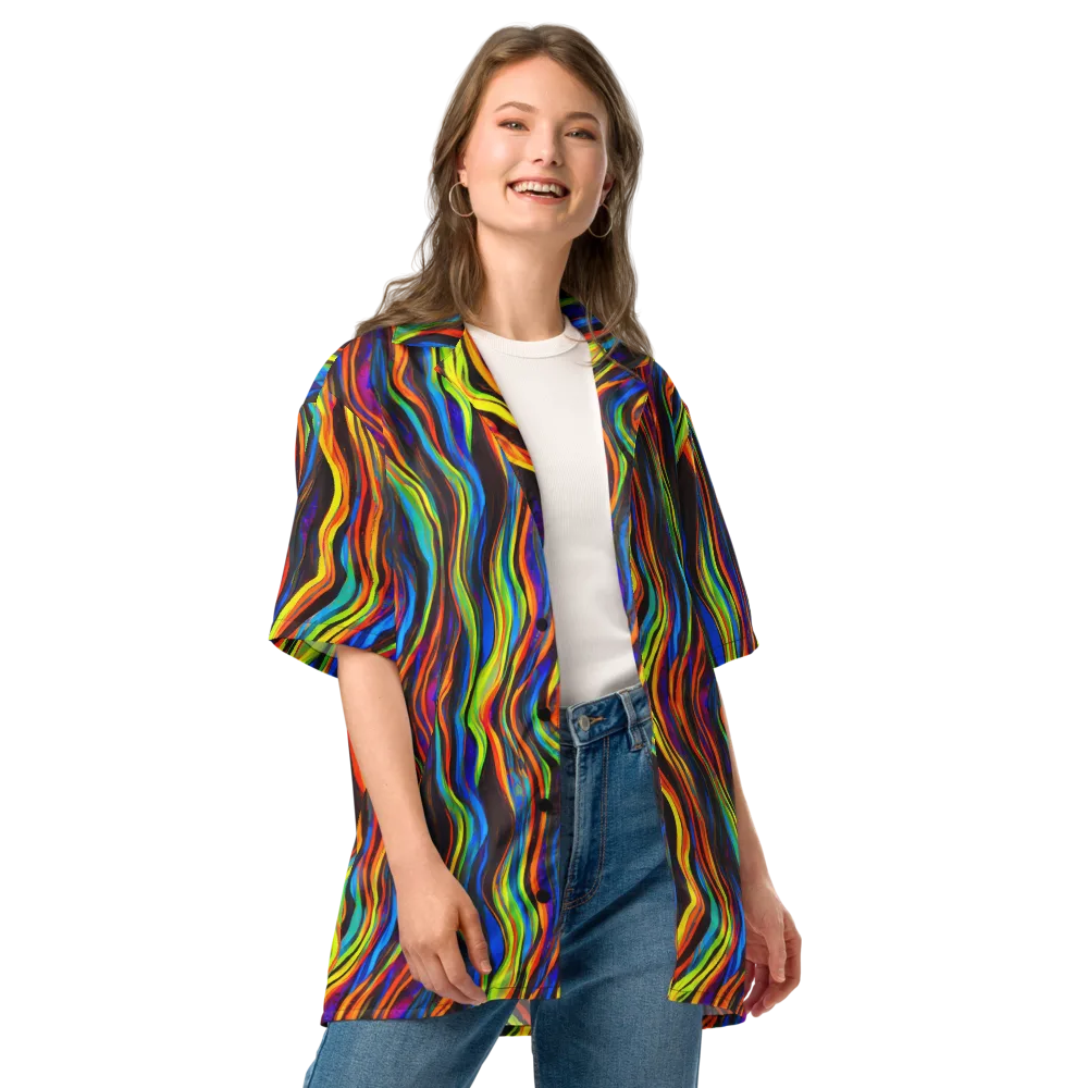 Celestial Waves on Button Shirt — Front