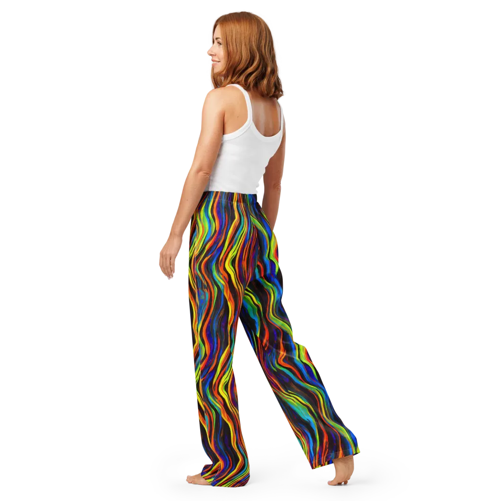 Celestial Waves on Women's Pajama Pants — Back