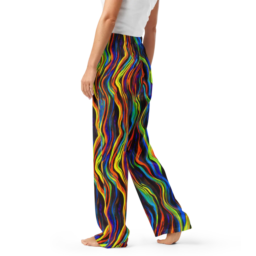 Celestial Waves on Women's Pajama Pants — Left