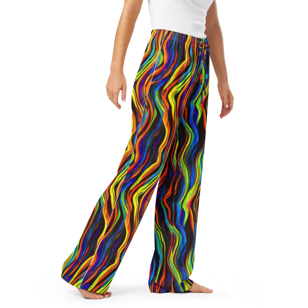Celestial Waves on Women's Pajama Pants — Right Front