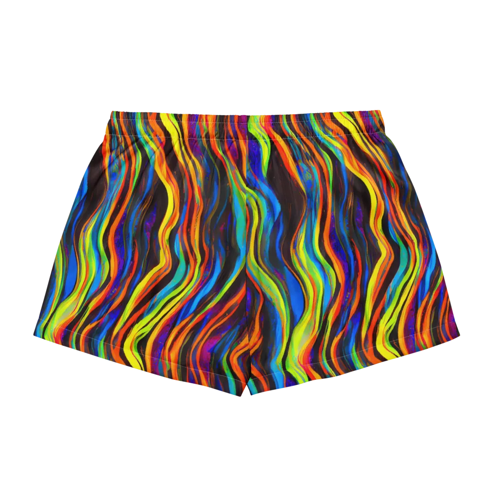 Celestial Waves on Women's Pajama Shorts — Back