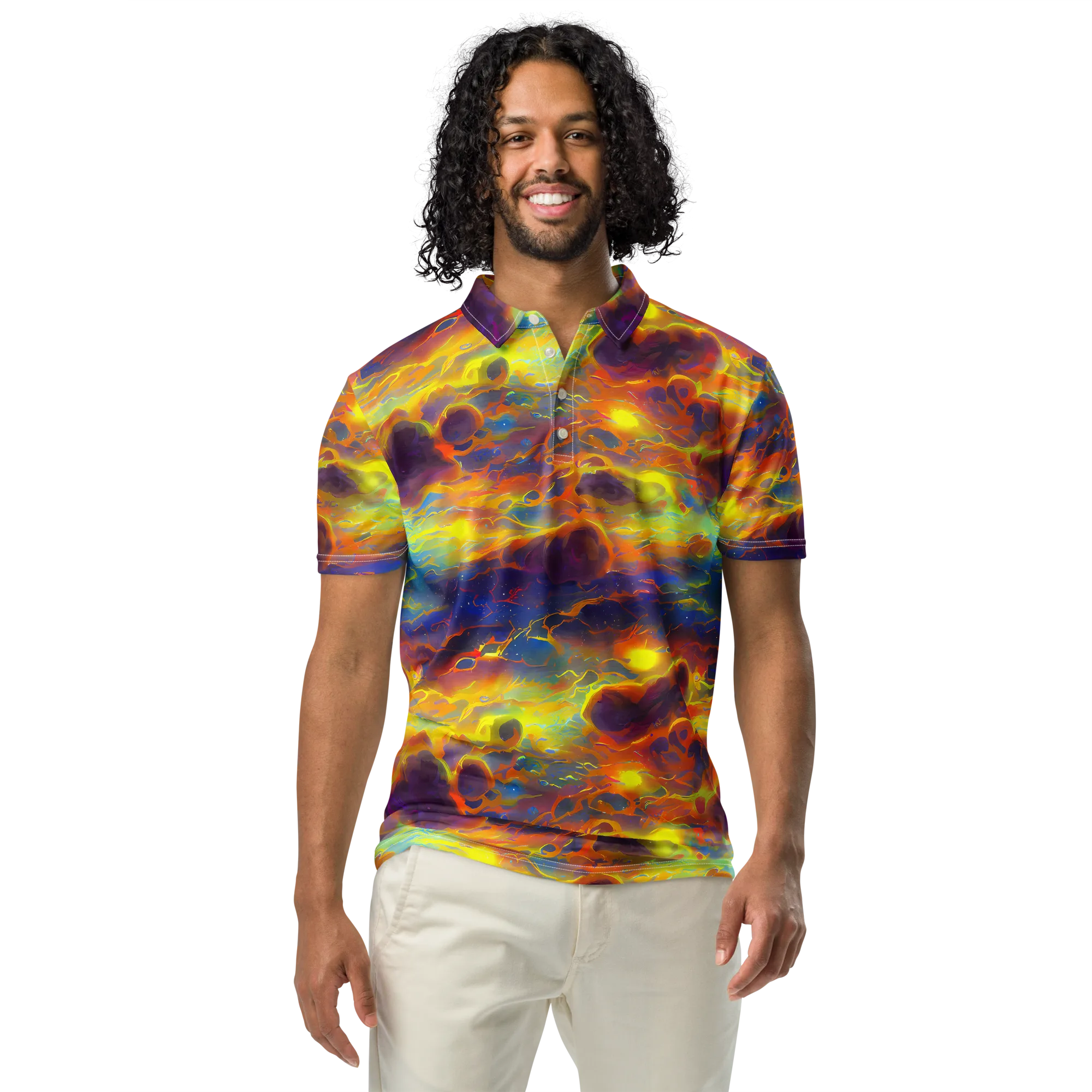 Averin's Nebula on Men's Slim Fit Polo Shirt — Front