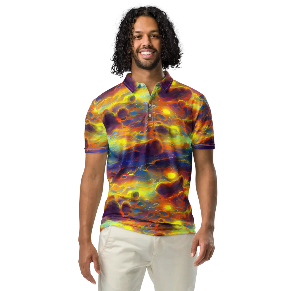 Averin's Nebula on Men's Slim Fit Polo Shirt — Front