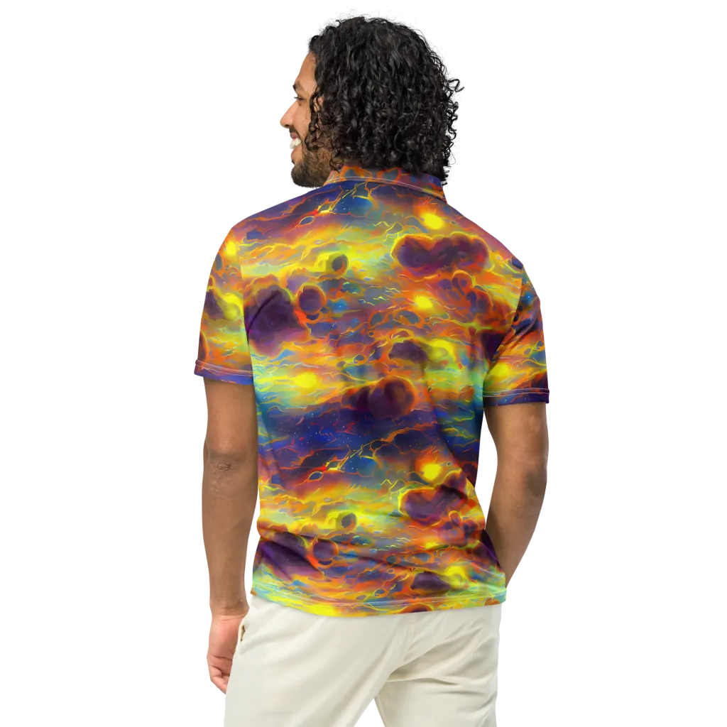 Averin's Nebula on Men's Slim Fit Polo Shirt — Back