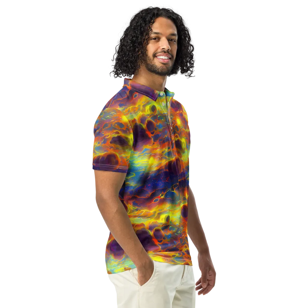 Averin's Nebula on Men's Slim Fit Polo Shirt — Right Front