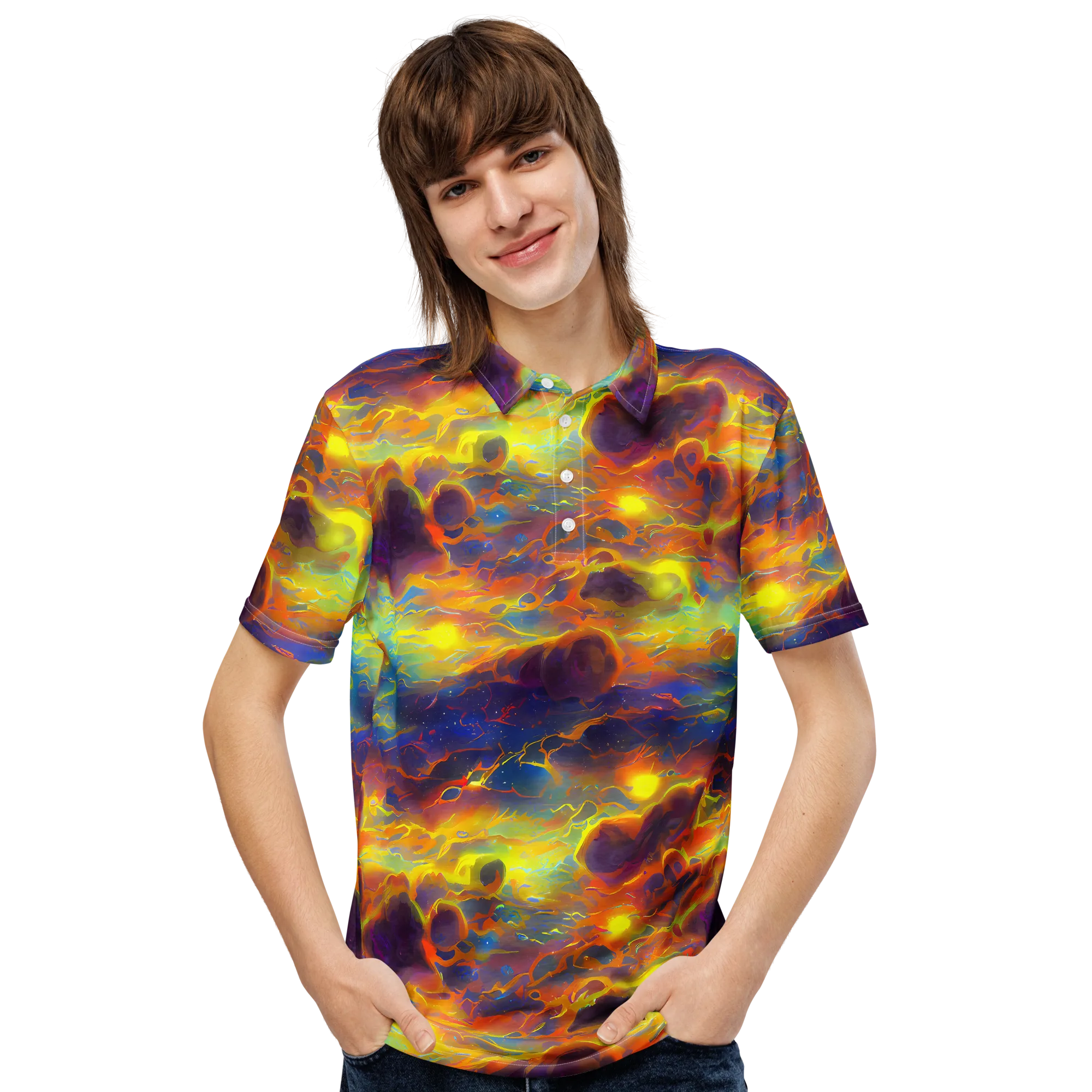 Averin's Nebula on Men's Slim Fit Polo Shirt — Front