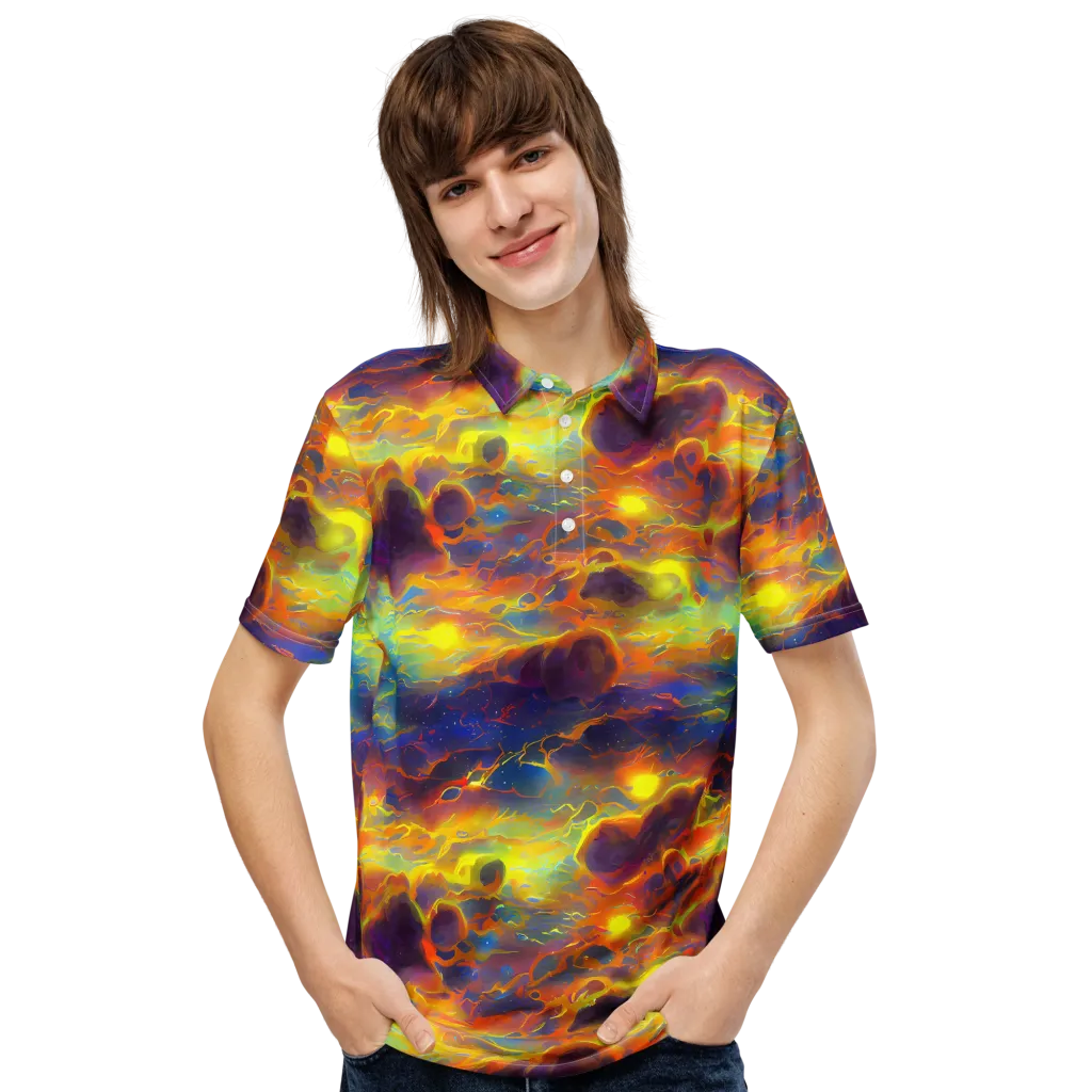 Averin's Nebula on Men's Slim Fit Polo Shirt — Front