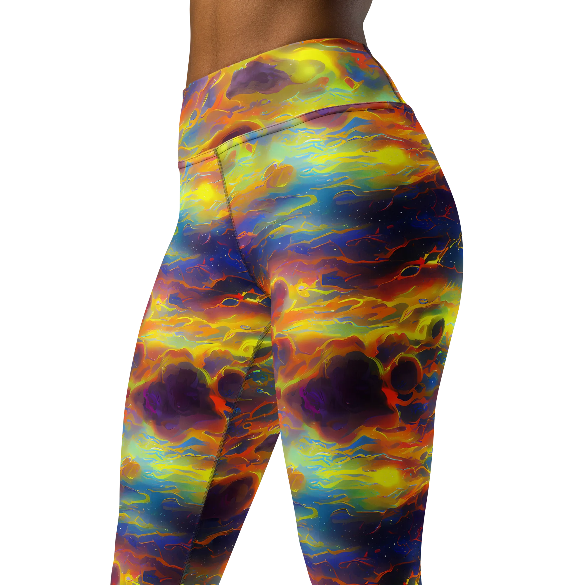 Averin's Nebula on Yoga Leggings — Left Front