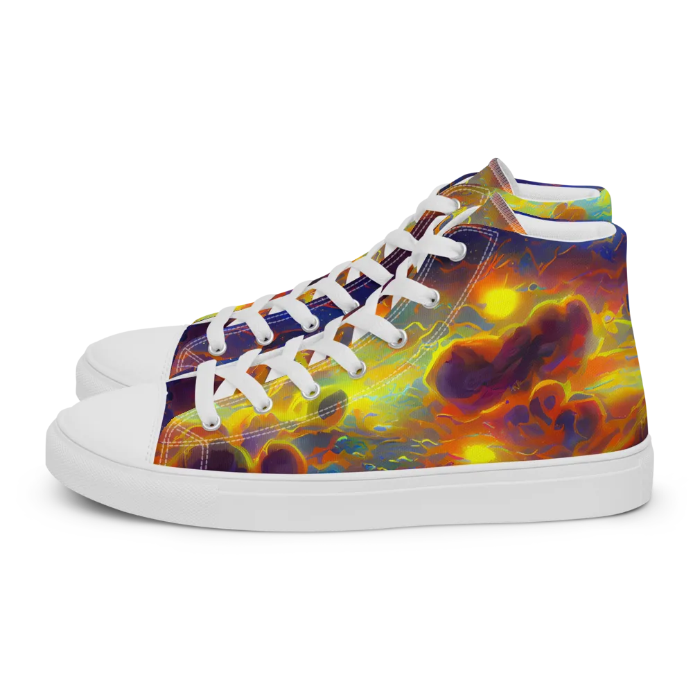 Averin's Nebula on Men's High Top Canvas Shoes — Left