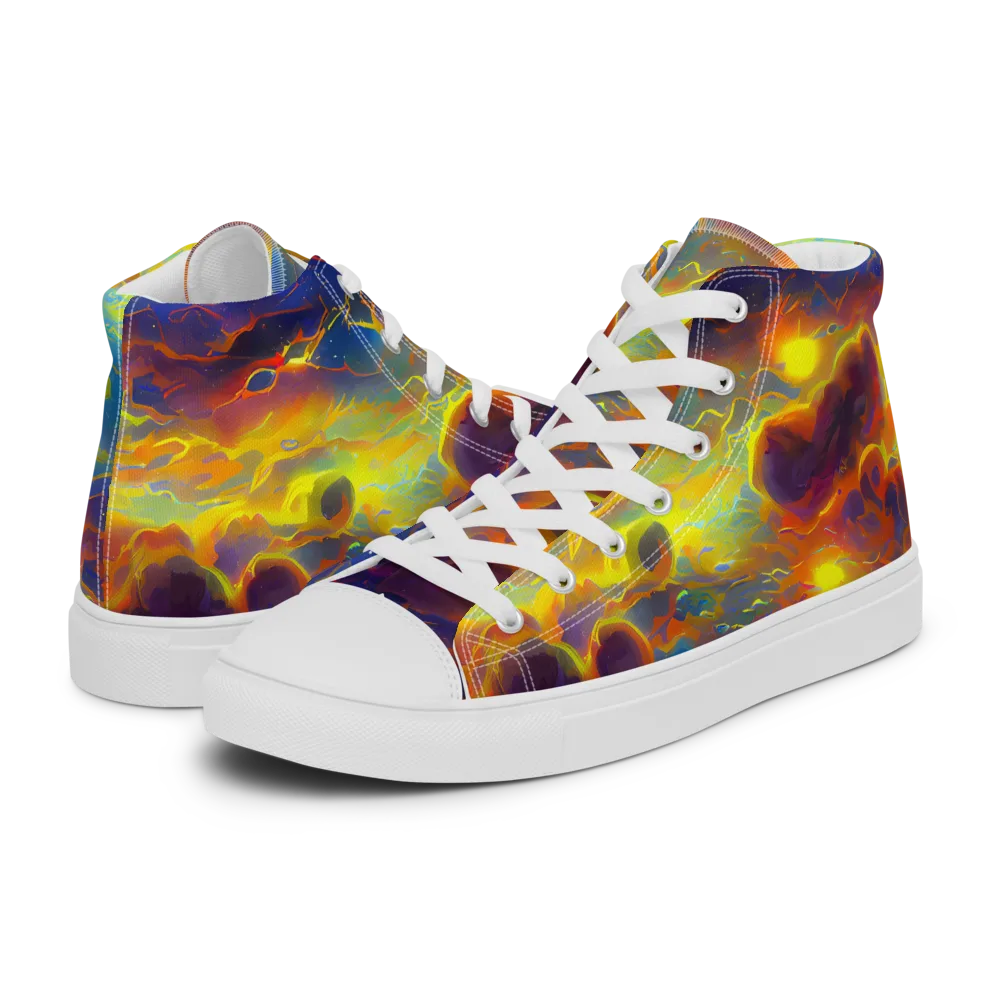 Averin's Nebula on Men's High Top Canvas Shoes — Left