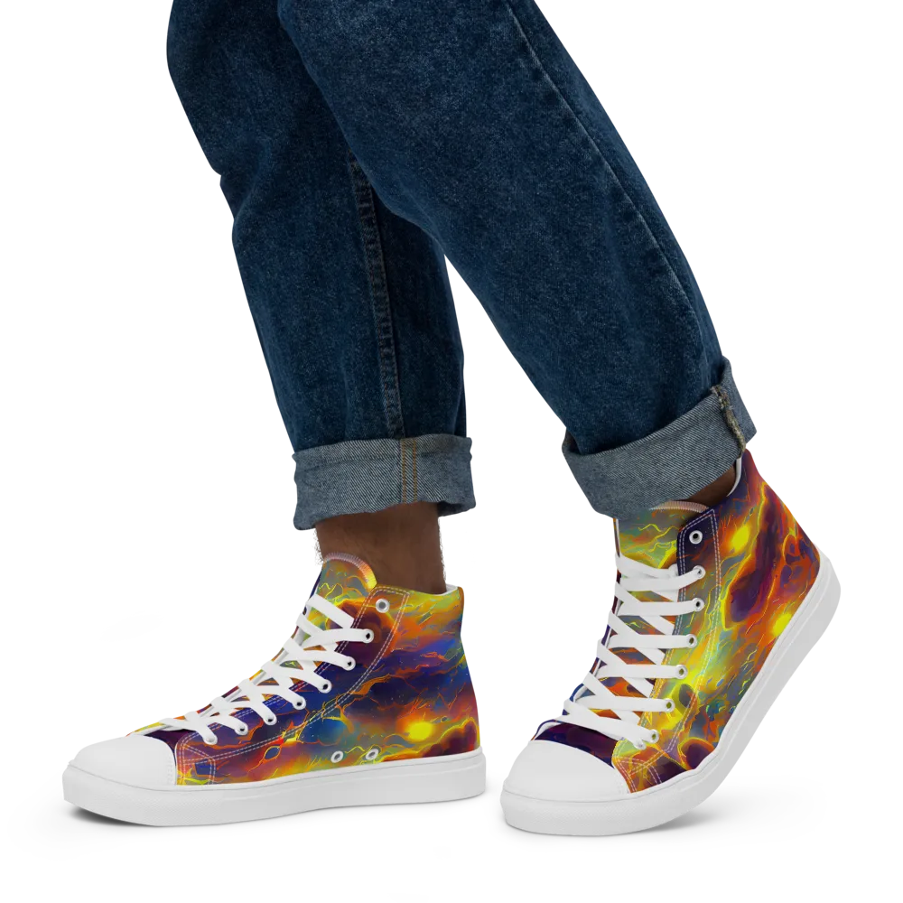 Averin's Nebula on Men's High Top Canvas Shoes — Left