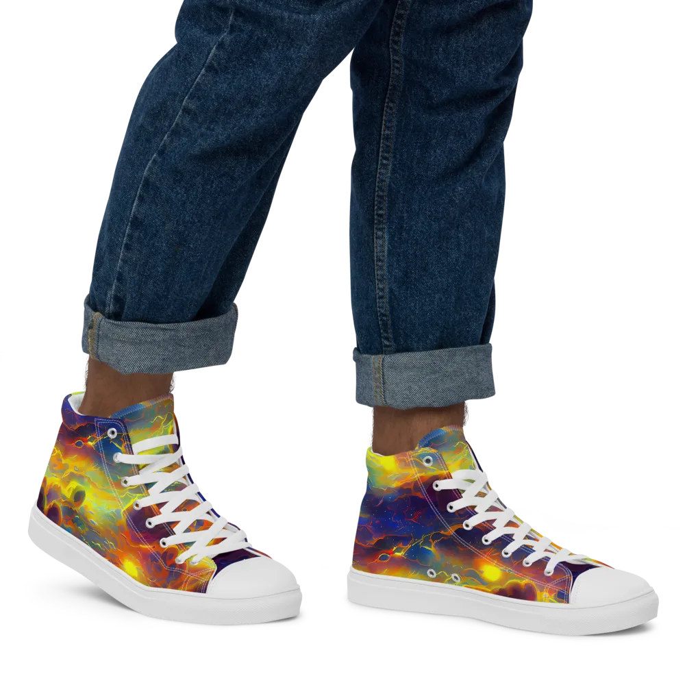 Averin's Nebula on Men's High Top Canvas Shoes — Right
