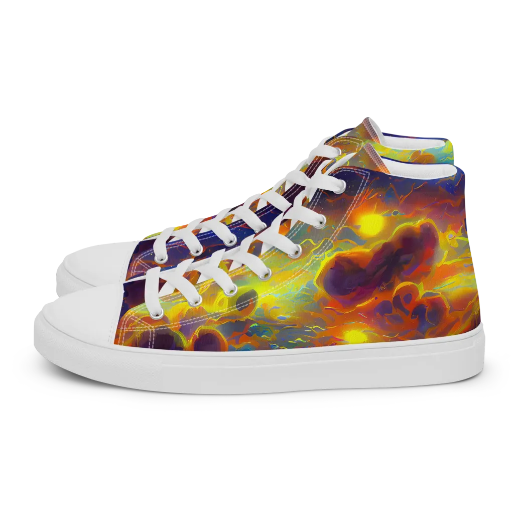 Averin's Nebula on Women's High Top Canvas Shoes — Left
