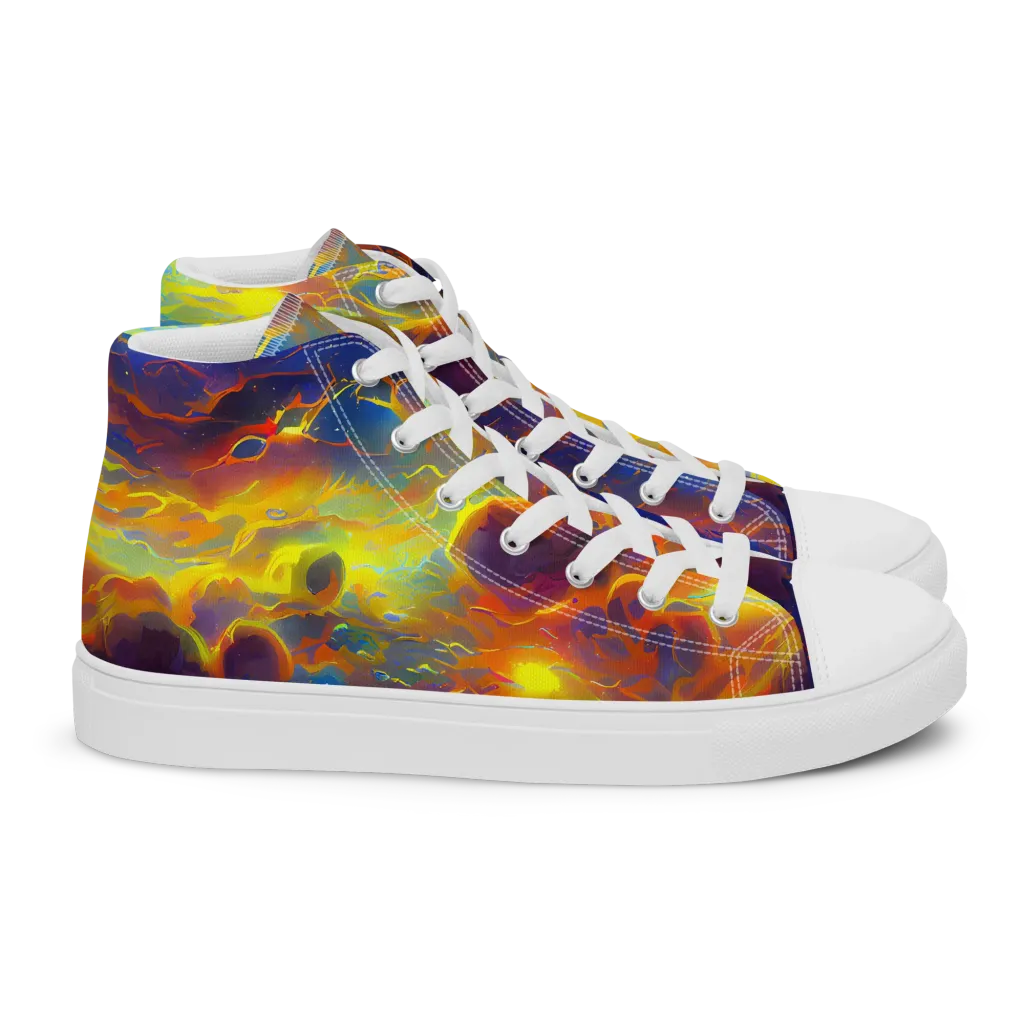 Averin's Nebula on Women's High Top Canvas Shoes — Right