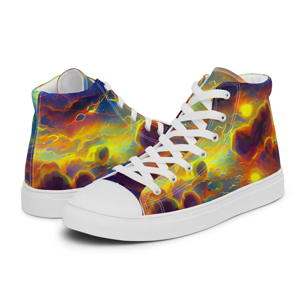 Averin's Nebula on Women's High Top Canvas Shoes — Left